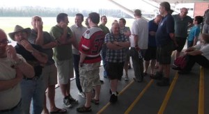 If you don't want to be photographed, raise a hand! Newbury 2013.