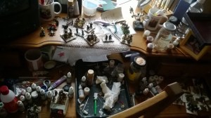 Organised chaos! It keeps the window cleaner amused though!