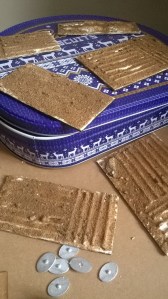 Matchsticks PVA glued to MDF, covered with Pollyfiller