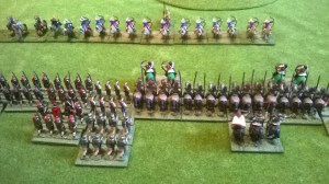 The best plan I could come up with was to put my heavy horse in the centre ready to plough straight through to the Hun camp.